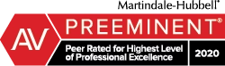 AV Preeminent 2020 Peer Rated for Highest Level of Professional Excellence